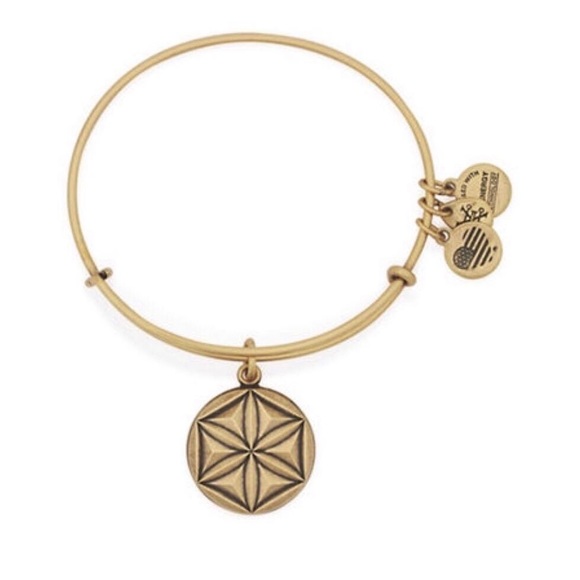 ALEX AND ANI Geo Flower Charm Bangle Bracelet - Picture 3 of 4